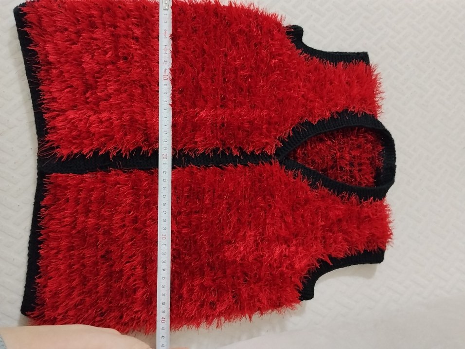 Kırmızı Kürklü çocuk Yelek - Görsel 3