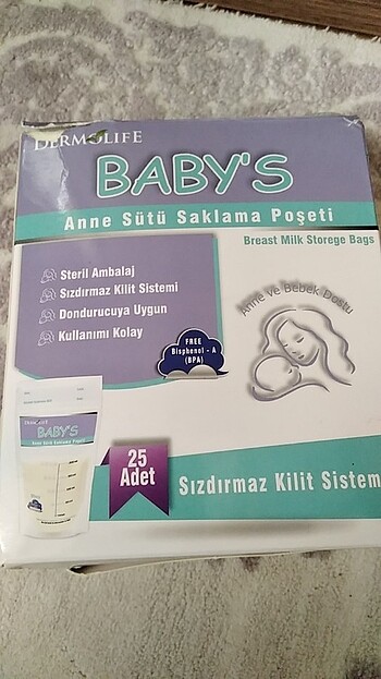 Anne sütü saklama poşeti