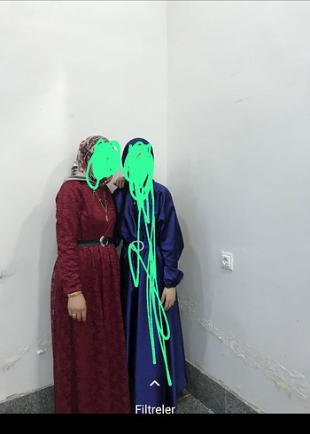 Bordo Uzun dantelli Kadın Abiye Elbise
