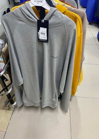 xl Beden gri Renk Skechers Gri Kapüşonlu Erkek Sweatshirt