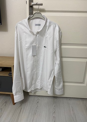 Lacoste Beyaz Erkek Keten Gömlek Uzun Kollu