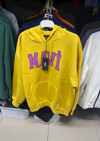 Mavi marka Sarı Kapüşonlu Mavi Baskılı Sweatshirt