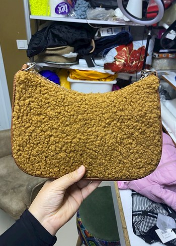 Fabrika markası Kahverengi Peluş Kadın Omuz Çantası