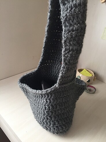 Beden gri Renk El yapımı örgü Pinterest kol çantası