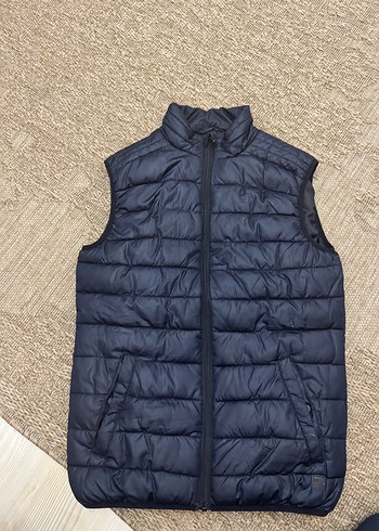 Erkek Lacivert Yüksek Yakalı Şişme Yelek