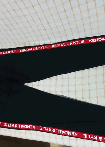38 Beden Kendall & Kylie Siyah Baskılı Kız Tayt