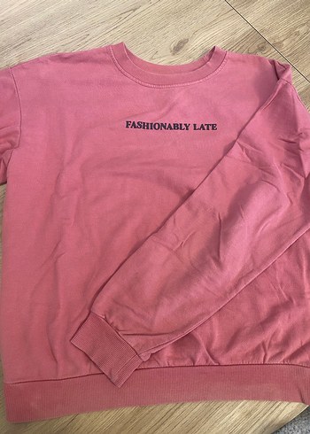 Pembe Baskılı Kadın Sweatshirt