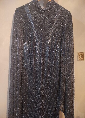 diğer Beden gri Renk özel tasarım abiye elbise 