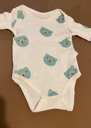 Uzun Kollu Ayıcık Desenli Bebek Body - Görsel 2