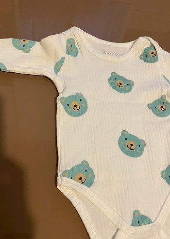 Uzun Kollu Ayıcık Desenli Bebek Body - Görsel 4