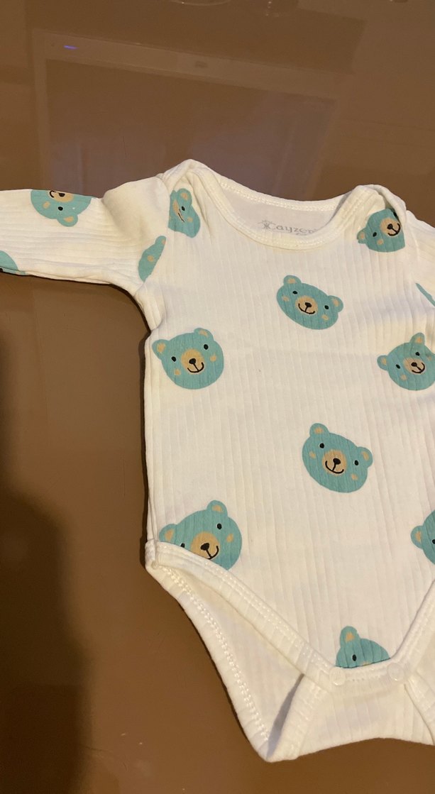 Uzun Kollu Ayıcık Desenli Bebek Body - Görsel 4