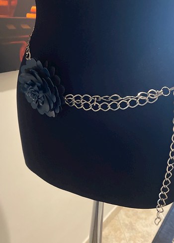 Zincir Detaylı koyu yeşil Deri Kadın Kemer - Görsel 2