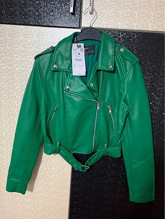 Bershka crop biker ceket
