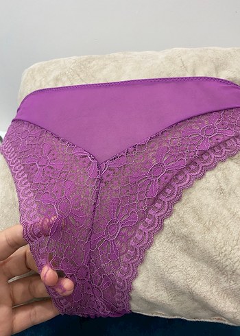 universal Beden Pastel Mor Dantelli Midi Kadın Külot