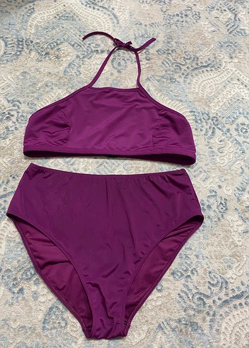 44 Beden Mor Askılı Midi Bikini Takımı