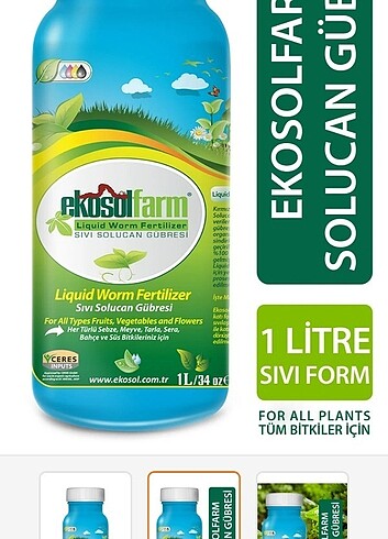 EkosolFarm Sıvı Solucan Gübresi 1 Litre 