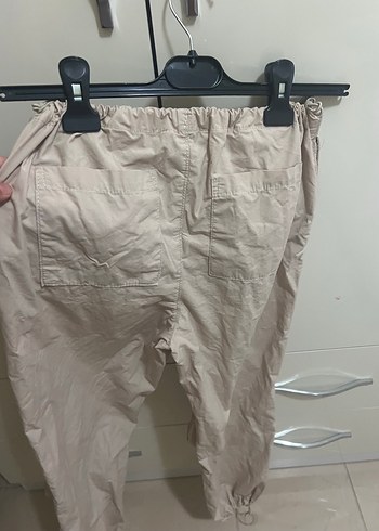 Bej Kadın Keten Rahat Kesim Pantolon - Görsel 2