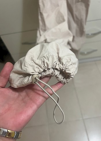 Bej Kadın Keten Rahat Kesim Pantolon - Görsel 4