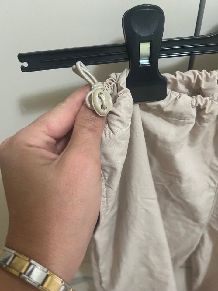 Bej Kadın Keten Rahat Kesim Pantolon - Görsel 3