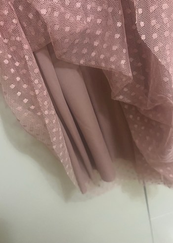 Dantel Detaylı Uzun Pembe Bohem Elbise - Görsel 5
