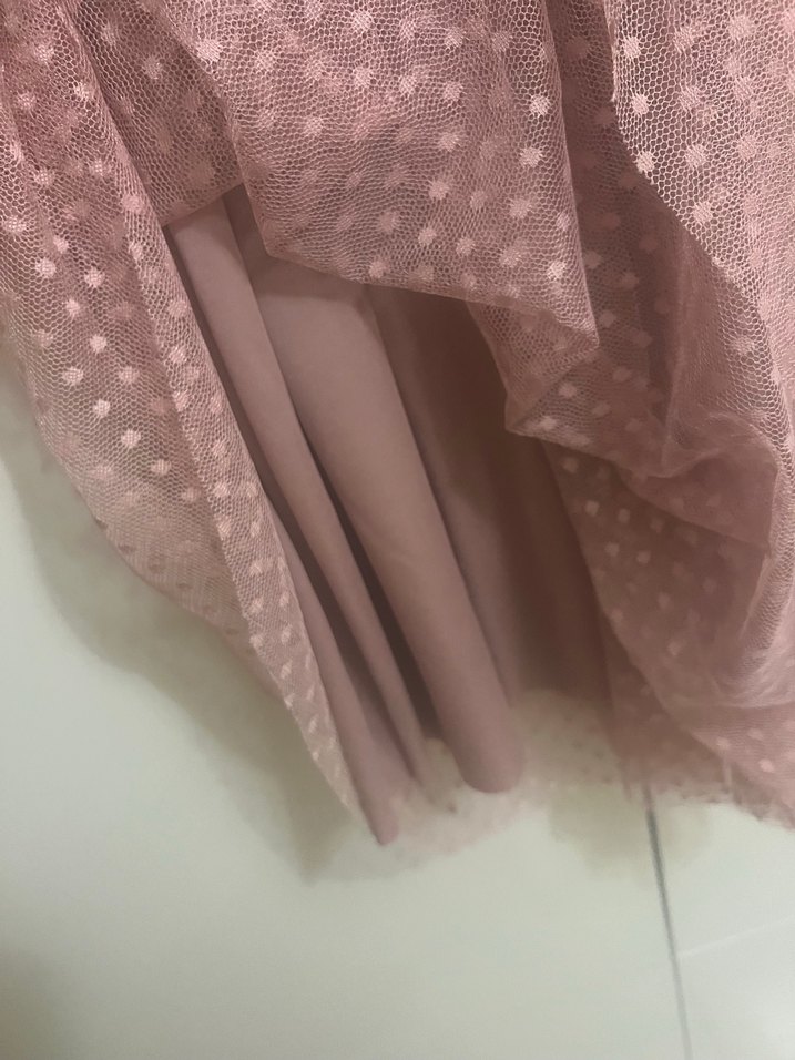 Dantel Detaylı Uzun Pembe Bohem Elbise - Görsel 5