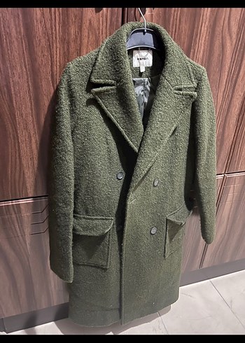 Haki Renk Çift Düğmeli Kaban - Görsel 4