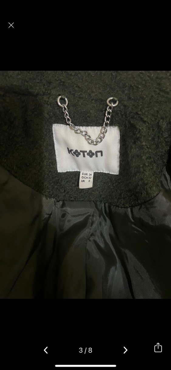 Haki Renk Çift Düğmeli Kaban - Görsel 3