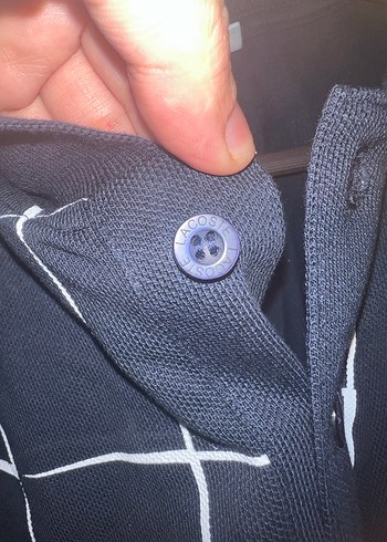 Orijinal Düğmeli Siyah Kareli Erkek Polo Tişört - Görsel 2