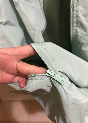 Kadın Yeşil Kapüşonlu Fermuarlı Ceket - Görsel 7