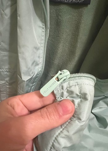 Kadın Yeşil Kapüşonlu Fermuarlı Ceket - Görsel 6