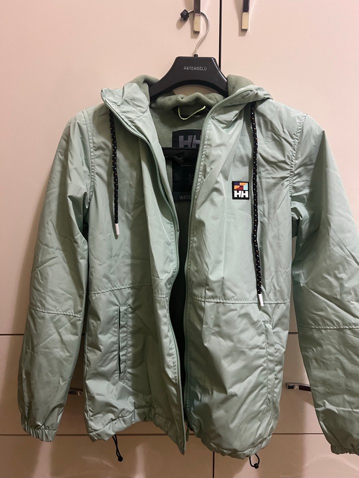 Kadın Yeşil Kapüşonlu Fermuarlı Ceket - Görsel 3