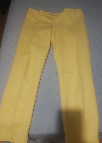 Kadın Sarı Midi Kumaş Pantolon - Görsel 4