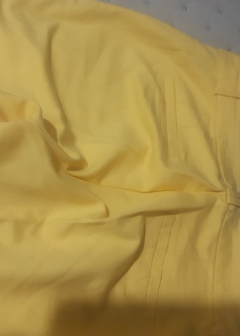 Kadın Sarı Midi Kumaş Pantolon - Görsel 2