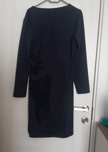 lacivert Kemerli Uzun Kollu Kadın Elbise - Görsel 6