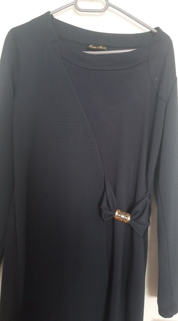 lacivert Kemerli Uzun Kollu Kadın Elbise - Görsel 2