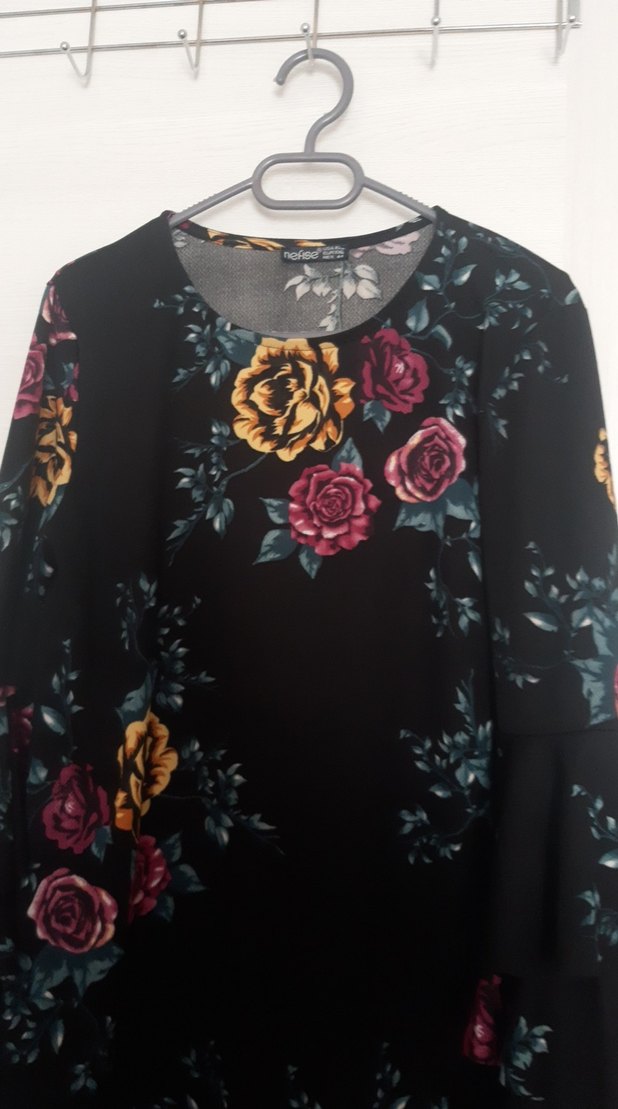 Çiçek Desenli Uzun Kollu Bohem Elbise - Görsel 2