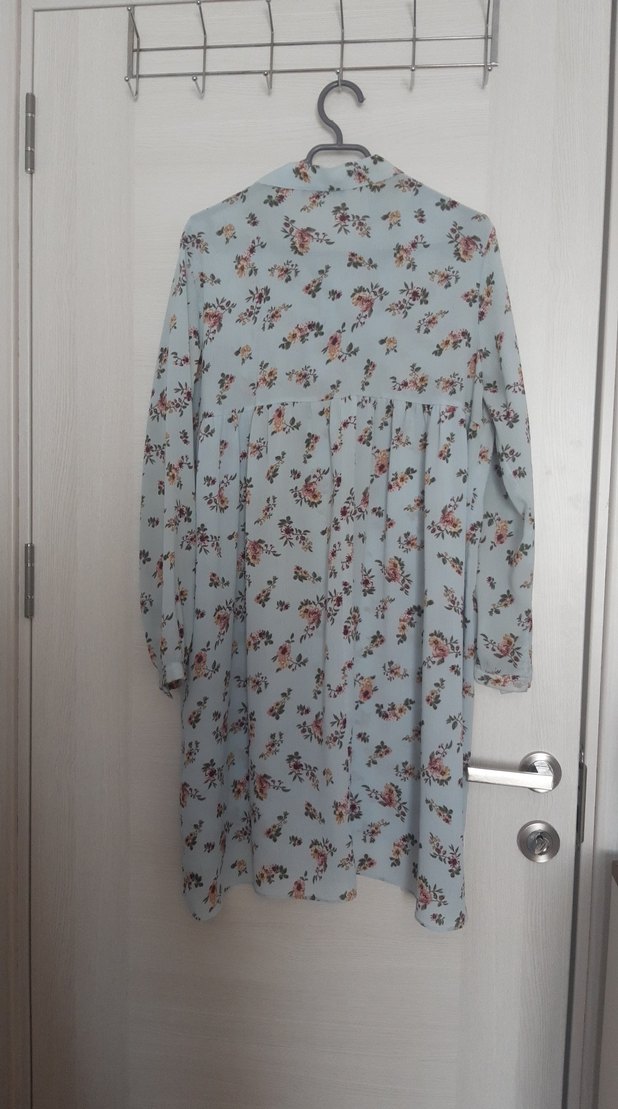 Mavi Çiçek Desenli  Tunik - Görsel 4