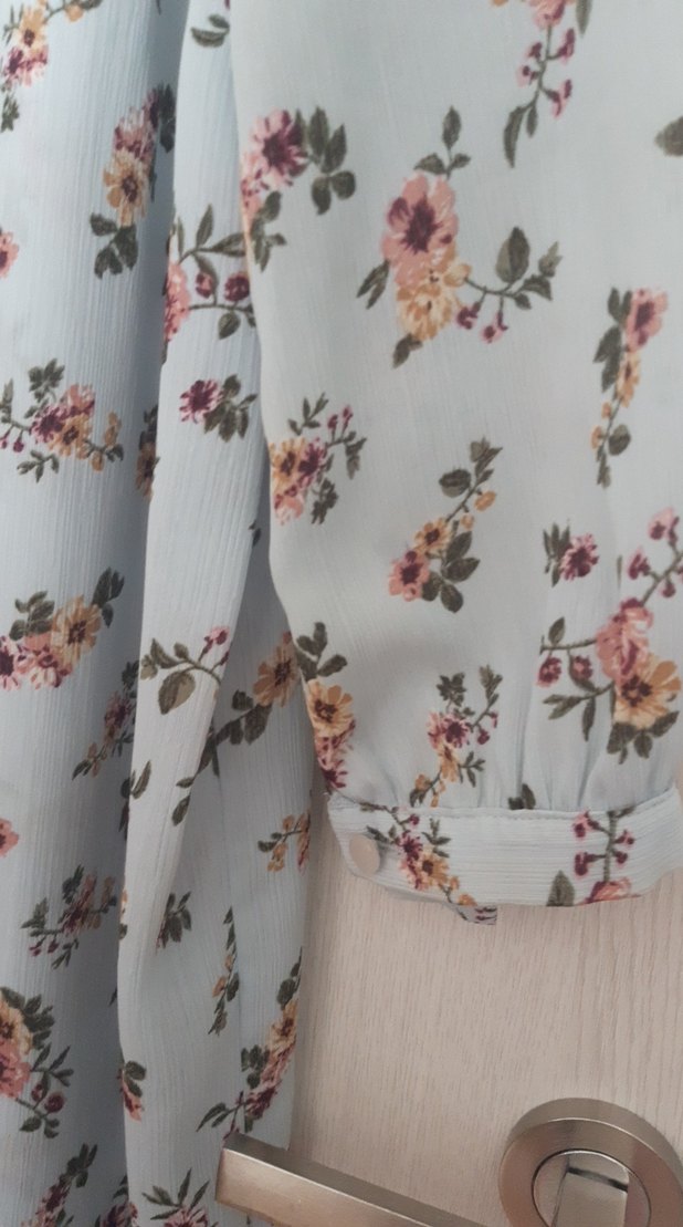 Mavi Çiçek Desenli  Tunik - Görsel 3