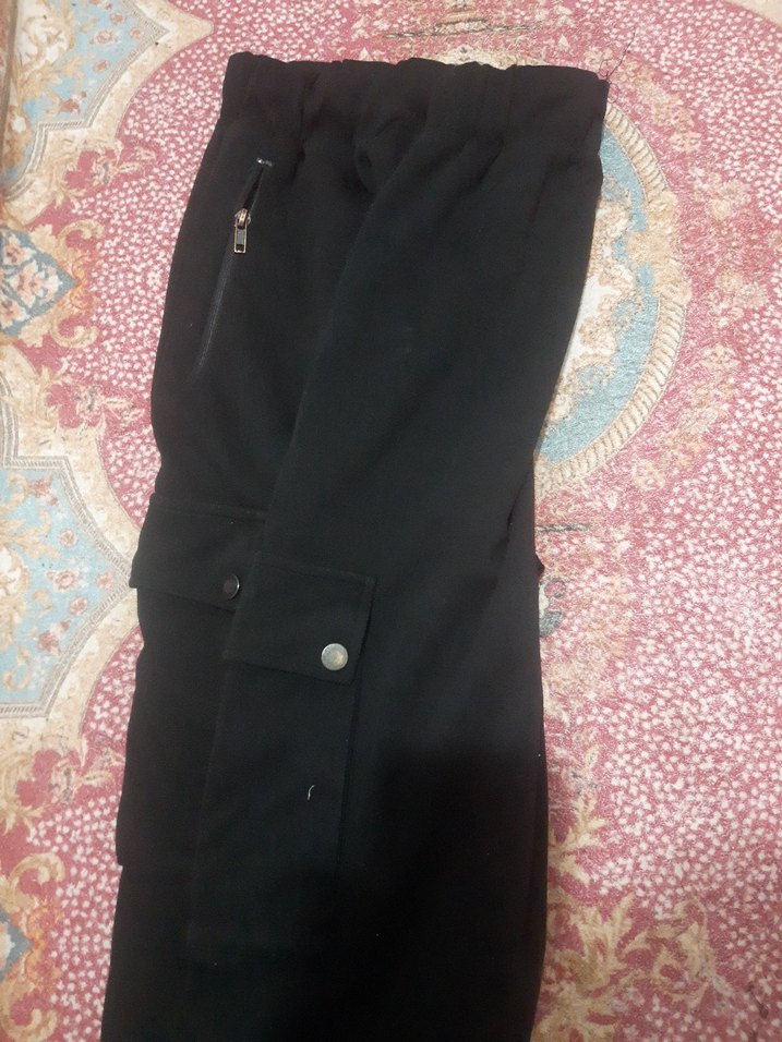 Siyah erkek Rahat Kesim penye  Pantolon - Görsel 3