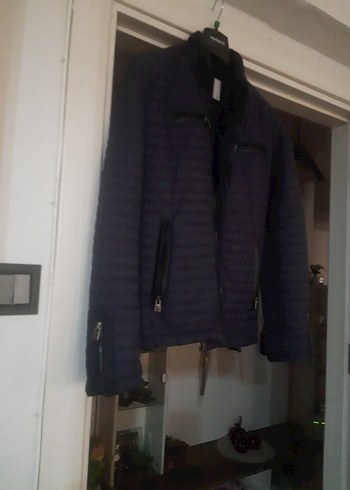 Fermuarlı Lacivert Biker Ceket - Görsel 4