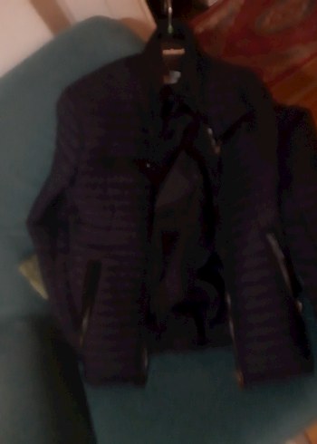 Fermuarlı Lacivert Biker Ceket - Görsel 3