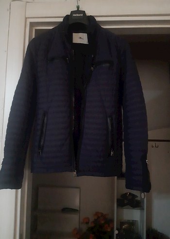 Fermuarlı Lacivert Biker Ceket - Görsel 5