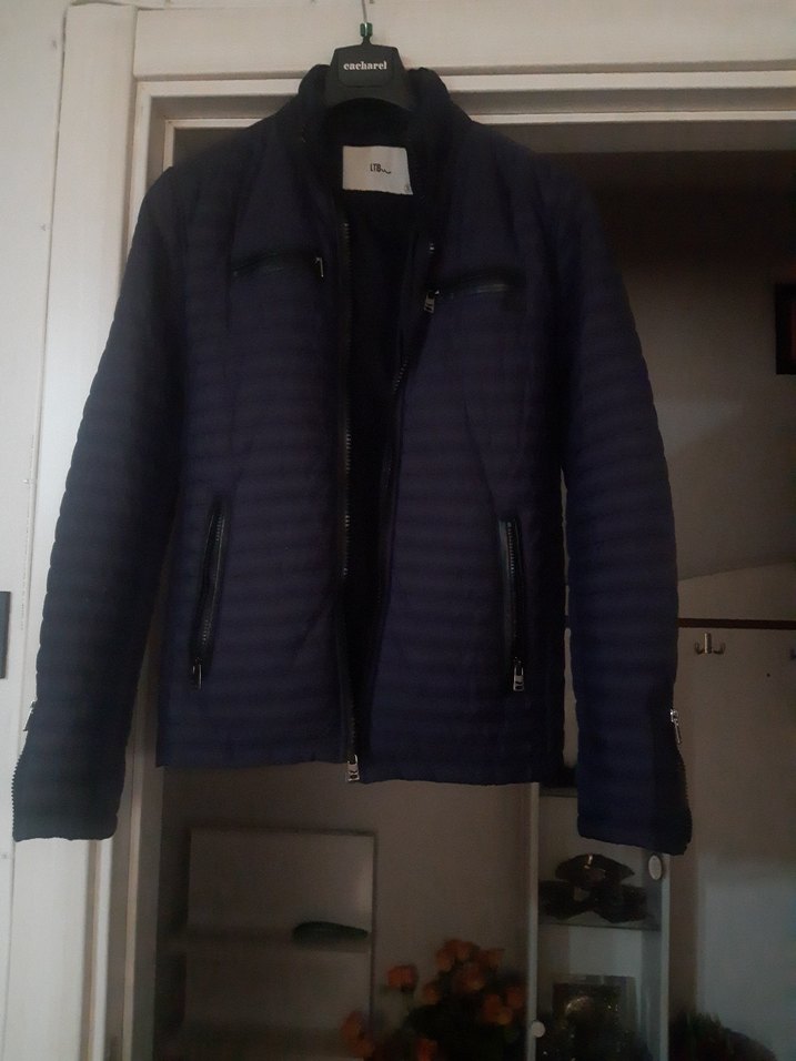 Fermuarlı Lacivert Biker Ceket - Görsel 5