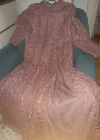 pudraVintage Uzun Abiye Elbise - Görsel 8