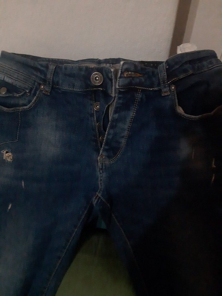 erkek Lacivert  kot pantolon - Görsel 3