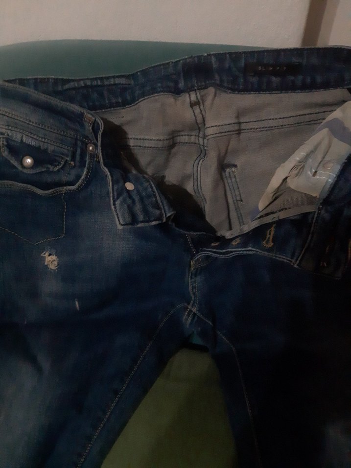 erkek Lacivert  kot pantolon - Görsel 4