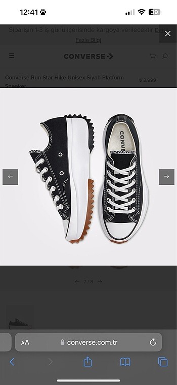 37 Beden siyah Renk Converse