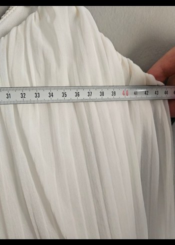 Mango Beyaz Uzun Abiye / Elbise - Görsel 4