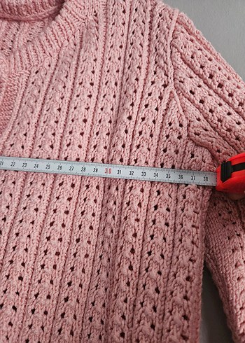 Kız Çocuk Pembe Örgü Hırka - Görsel 7