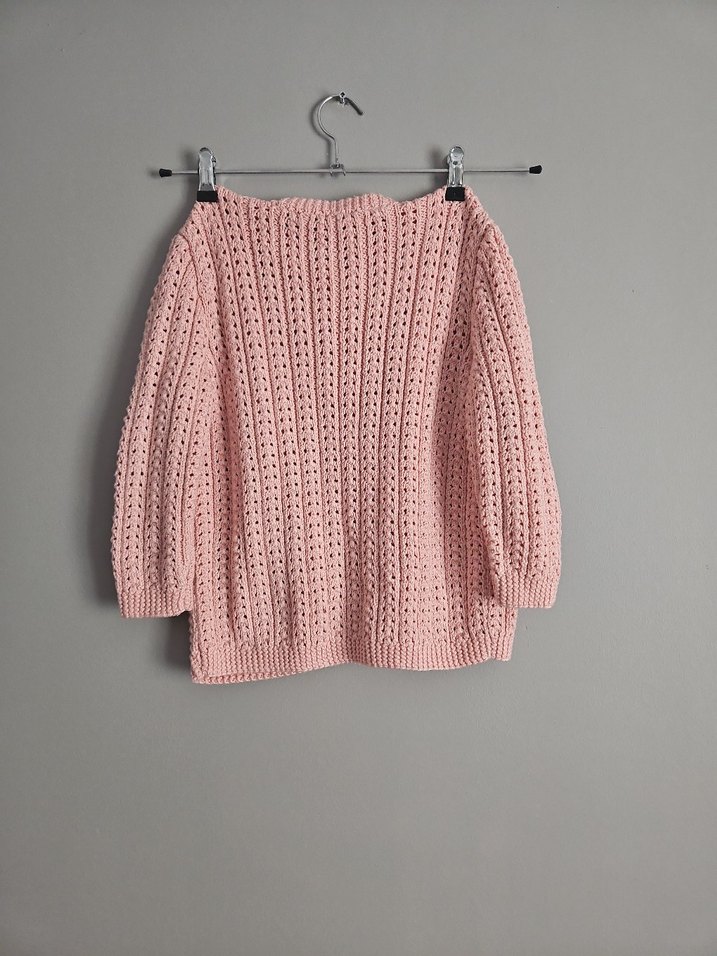 Kız Çocuk Pembe Örgü Hırka - Görsel 3